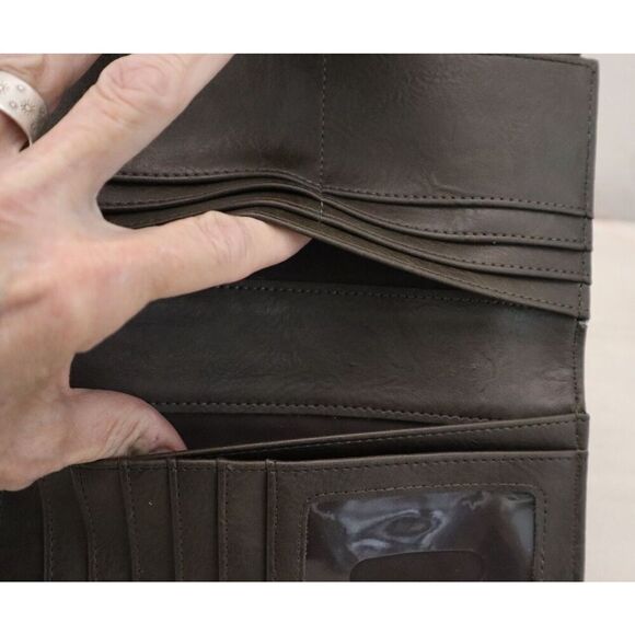 Tony Lama 22085725W Women's 3-Tone Brown Magnetic Snap Credit Card Bifold Wallet - Picture 5 of 6